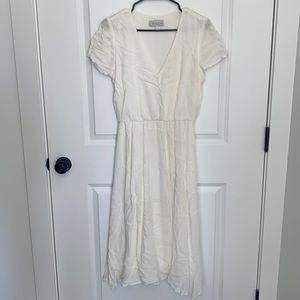 Wayf cream v neck dress